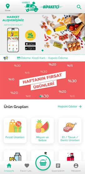Bipaketçi Market ~ Mobil Uygulama