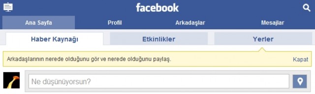 Facebook yerler